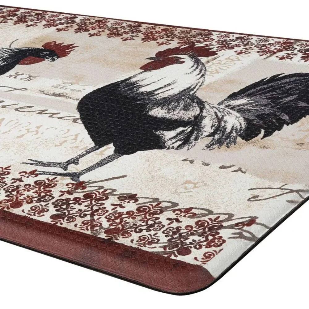 Woven Trends 30 x 18 Inches Anti-Fatigue Mat, Non-Skidding Rug Country Rooster